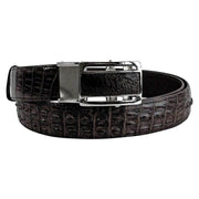 black crocodile tail leather belt for men